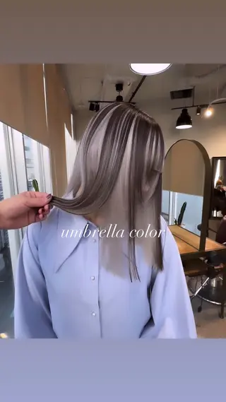 セミロング カラー 💜ハイトーン💛 マジカルかいちゃんのヘアスタイル