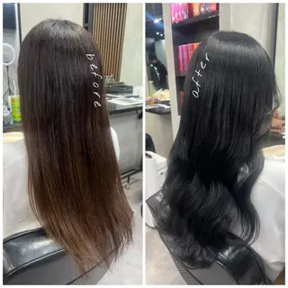 ロング カラー ヘアアレンジ 個室で似合わせ好印象 🧡外山弥千代のヘアスタイル