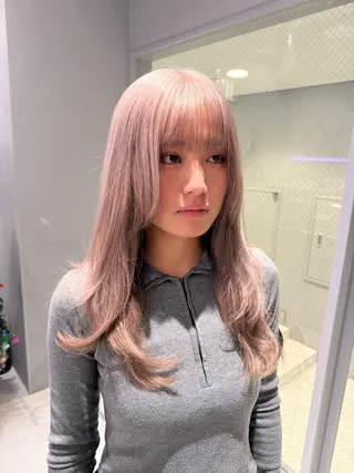 ロング カラー ハイトーンレイヤー 顔まわりSOTAのヘアスタイル