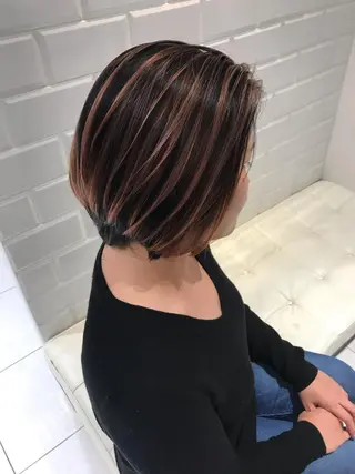 ショート カラー クロスパーマ松永裕久 似合わせカットのヘアスタイル