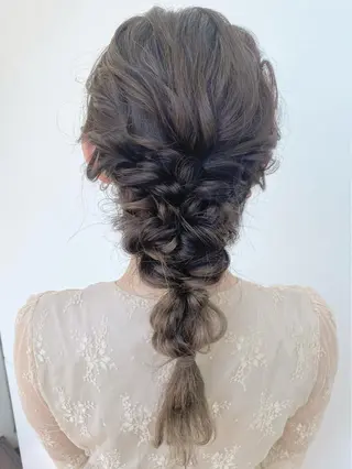 ロング ヘアアレンジ 艶ピンク*ヘアセット 🌙shioriのヘアスタイル