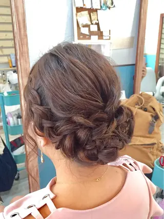セミロング ヘアアレンジ 早朝✨ヘアセット 着付け/清水玲歌のヘアスタイル