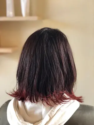 ミディアム カラー 中川 茜里のヘアスタイル
