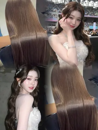 ロング カラー 韓国×ワンホン 艶カラー/ハヅキ🎀のヘアスタイル