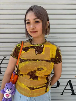 ミディアム カラー 大西 柚羽のヘアスタイル