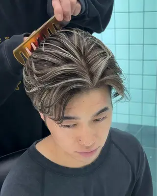 メンズ 白髪ぼかし/メッシュ ハイライト/ゆうとのヘアスタイル