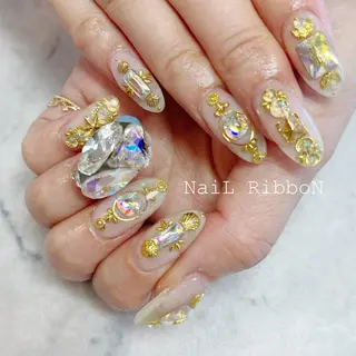 ネイル ネイルリボン 受付スタッフのネイルデザイン