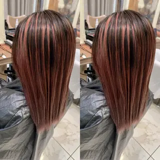 セミロング 白髪ぼかしハイライト 茗荷谷駅徒歩2分のヘアスタイル