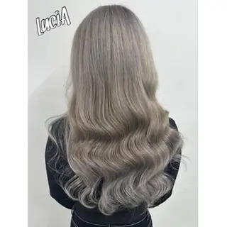 ヘアアレンジ ロング カラー MISAKIエクステ ブリーチ\5900のヘアスタイル