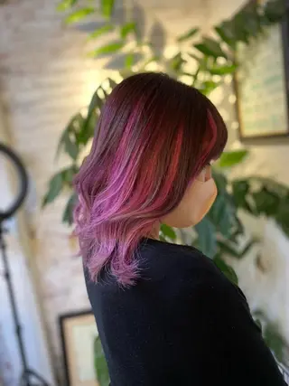 セミロング カラー 長濱 俊のヘアスタイル