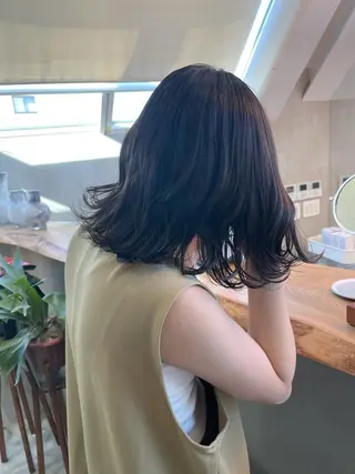 ミディアム カラー ヘアアレンジ レイヤー&カラー 人気美容師倉崎涼のヘアスタイル