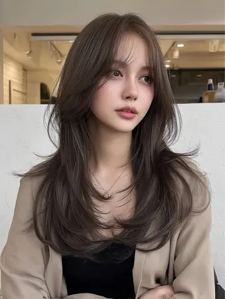 ロング 韓国風🤍 イワサキ　リコ🍒のヘアスタイル