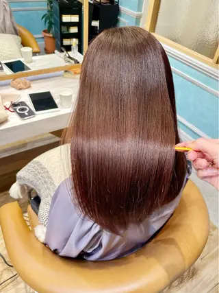 ミディアム 縮毛矯正 髪質改善 韓国風レイヤー 吉田のヘアスタイル