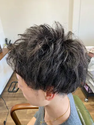 ショート カラー パーマ メンズ Rug Relief 吉田のヘアスタイル