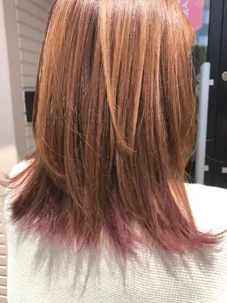 セミロング カラー 石塚 浩のヘアスタイル