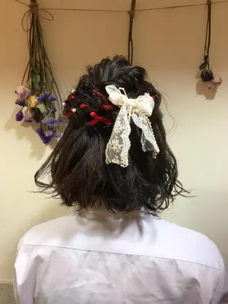 ミディアム ヘアアレンジ 🪐脱白髪染め 🪐松尾菜々美のヘアスタイル