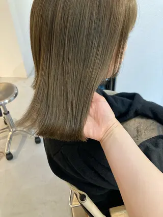 ミディアム ✨色持ちの良い艶 カラー✨蟹江真世のヘアスタイル