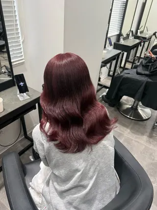 セミロング カラー ヘアアレンジ 💗横浜美容室 💗HARUNAのヘアスタイル