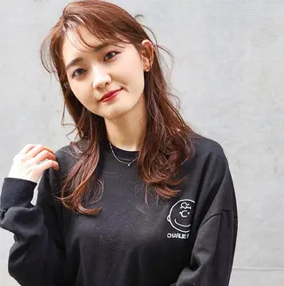 セミロング カラー パーマ ヘアアレンジ トレンドヘア🩶 艶髪🩶yoshiのヘアスタイル