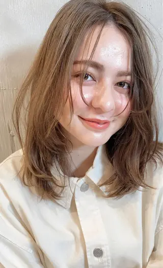 ミディアム 圧倒的な質感🧡 髪質改善/丸山晴菜のヘアスタイル