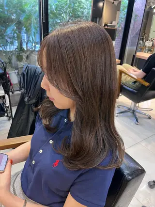 ロング カラー ヘアアレンジ キッズ ネイル マツエク・マツパ 透明感カラー🤎 ゆりのヘアスタイル