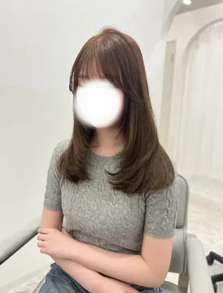 ミディアム 🎀zina/韓国 🎀amiのヘアスタイル