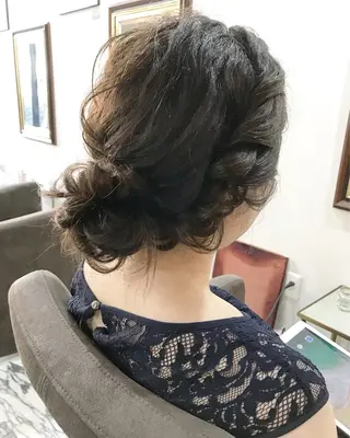 セミロング カラー パーマ ヘアアレンジ エクステ（レミー毛） NINEのヘアスタイル