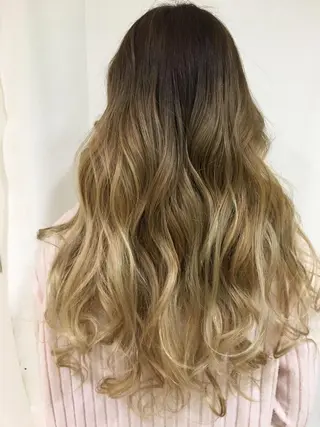 ロング カラー ヘアアレンジ きむえり/髪質改善 /うねり広がり改善のヘアスタイル