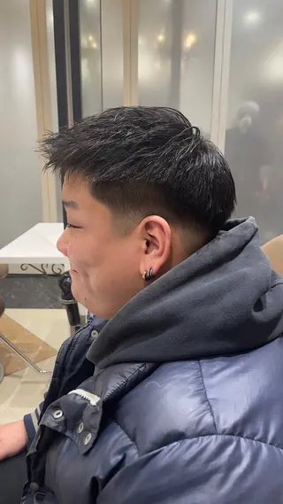 ショート メンズ Yugaメンズパーマ /フェードカットのヘアスタイル