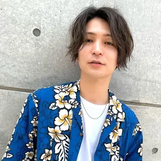 ミディアム カラー メンズ 王子田 隼のヘアスタイル