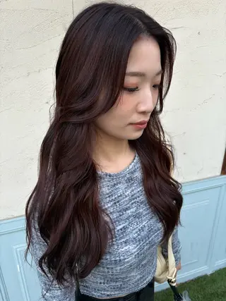 セミロング カラー 元山 透明感艶カラー 🌻レイヤーカットのヘアスタイル