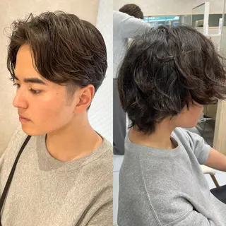 パーマ メンズ ダウンパーマ特化💎 ボブ・レイヤーりなのヘアスタイル