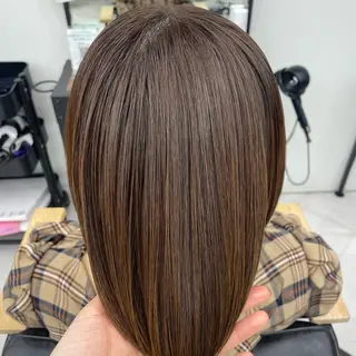 セミロング カラー パーマ ヘアアレンジ メンズ キッズ ネイル マツエク・マツパ アイブロウ mona/ ストレートスタイル✨のヘアスタイル