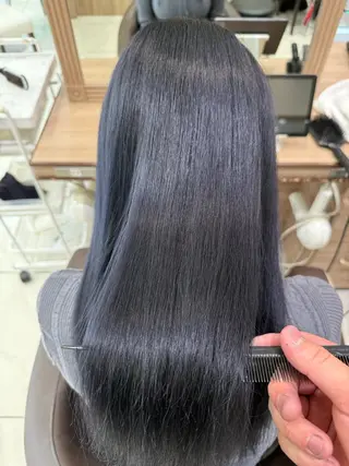 カラー 中村/韓国風レイヤー 縮毛矯正、ハイライトのヘアスタイル