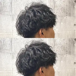 ミディアム パーマ メンズ 高橋 宏輔のヘアスタイル