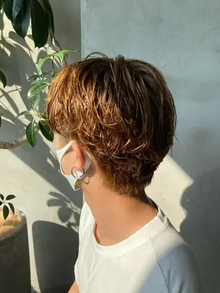 ショート パーマ メンズ 波巻きスパイラルパー マ/シャドウパーマ駿のヘアスタイル