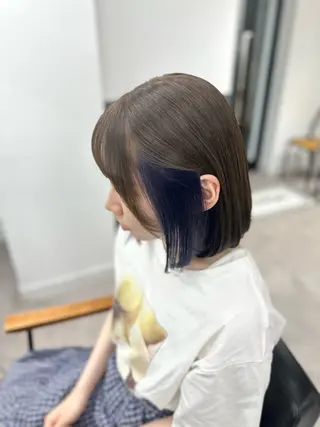 ミディアム カラー パーマ ヘアアレンジ メンズ キッズ 骨格レイヤーカット 🌿美髪縮毛矯正のヘアスタイル