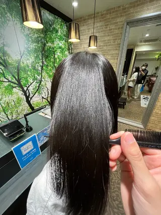 セミロング パーマ ヘアアレンジ 【艶カラー】石山拓人 /ブリーチのヘアスタイル