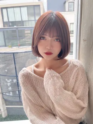 ショート ブリーチなしダブル カラー縮毛矯正 下野のヘアスタイル