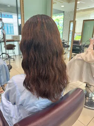 セミロング 大人可愛い♡コテ巻き パーマ🌼杉田 萌恵のヘアスタイル