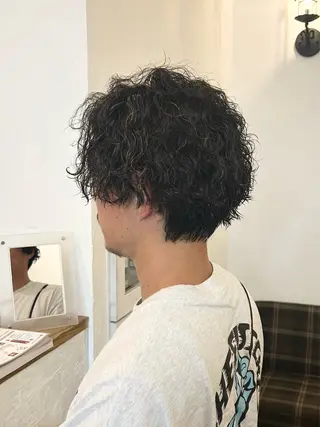 ショート パーマ メンズ 水谷 優華のヘアスタイル