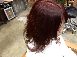 セミロング カラー 清水 亮太／赤み消しカラーのヘアスタイル