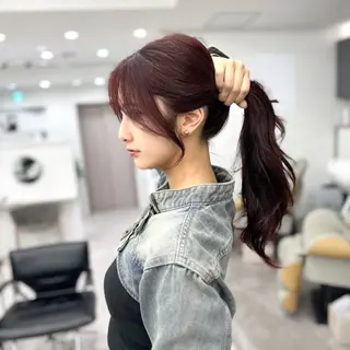 セミロング 前髪顔まわりカット 🌈中村海聖のヘアスタイル