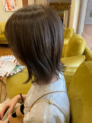 ミディアム 栞南🌼/艶カラー/ 髪質改善/ナチュラルのヘアスタイル