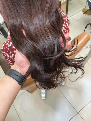 セミロング カラー 明石遼/ベージュ / ピンクのヘアスタイル