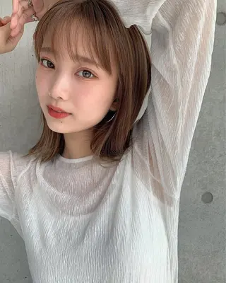 ミディアム カラー 💗🤍透明感カラー 🤍💗kanonのヘアスタイル