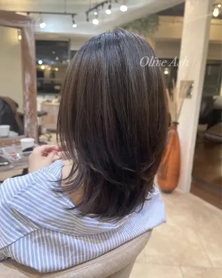 ミディアム カラー すずき えりのヘアスタイル