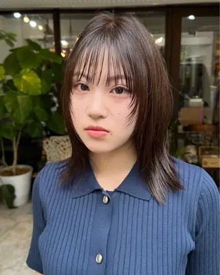 ショート カラー 韓国レイヤー柔らかい 地毛風縮毛矯正/マツのヘアスタイル