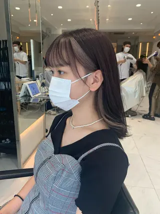 ミディアム オリーブ カラー✨有坂映哉のヘアスタイル