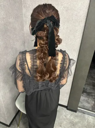 ロング ヘアアレンジ 森岡 紗羽のヘアスタイル